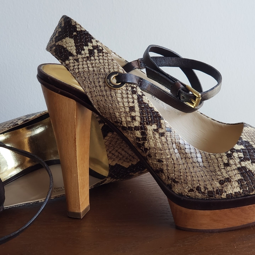 Coach Snakeskin Platform Heels